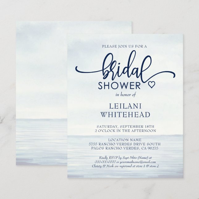 Budget Nautical Ocean Bridal Shower (Voorkant / Achterkant)
