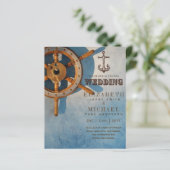 BUDGET Nautical Sailing Destination Wedding Invite (Staand voorkant)