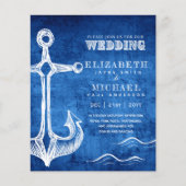 BUDGET Nautical Sailing Destination Wedding Invite (Voorkant)