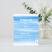 BUDGET Nautical Sailing Destination Wedding Invite (Staand voorkant)