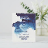 BUDGET Nautical Sailing Destination Wedding Invite (Staand voorkant)