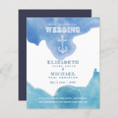 BUDGET Nautical Sailing Destination Wedding Invite (Voorkant / Achterkant)