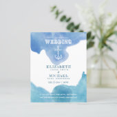 BUDGET Nautical Sailing Destination Wedding Invite (Staand voorkant)