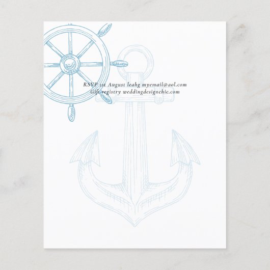 BUDGET Nautical Ships Wheel Weddenschap Flyer (Achterkant)