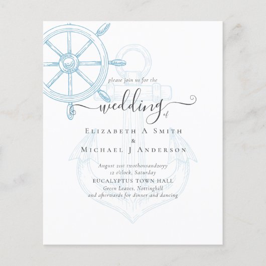 BUDGET Nautical Ships Wheel Weddenschap Flyer (Voorkant)