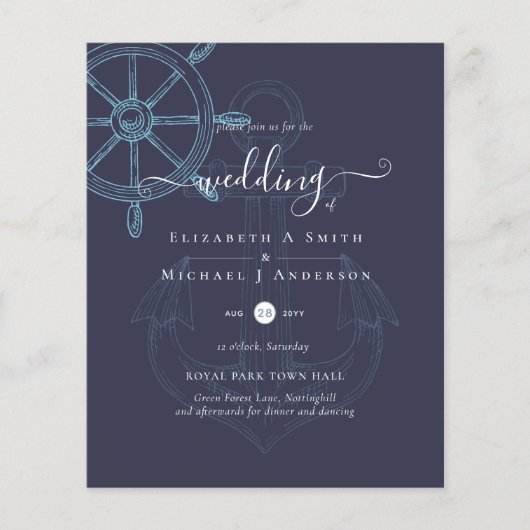 BUDGET Nautical Ships Wheel Weddenschap Flyer (Voorkant)