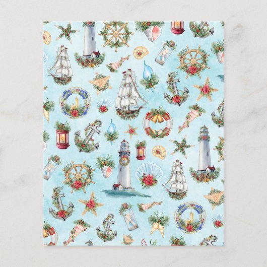 Budget Nautical Zeeen Greetings Photo Holiday Kaar (Achterkant)