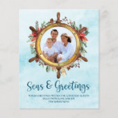 Budget Nautical Zeeen Greetings Photo Holiday Kaar (Voorkant)