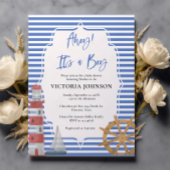 Budget nautisch blauw ITS A Boy Baby shower uitnod