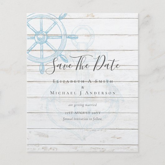 BUDGET Nauwe FOTO Save Dates Zee Beach Ocean (Voorkant)