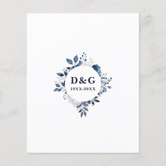 Budget Navy 50e bruiloft Jubileum Uitnodiging (Achterkant)