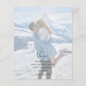Budget Navy Blau Winter Bloem Bruiloft Uitnodiging (Achterkant)