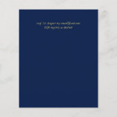 Budget Navy Blauw Anemoon Trouw Uitnodigingen (Achterkant)