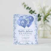 Budget Navy Blauw Glitter Ballon Kids Verjaardag (Staand voorkant)