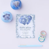 Budget Navy Blauw Glitter Ballon Kids Verjaardag Flyer (Enkel)