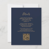 Budget Navy Blauw Gouden Agaat QR Code Trouw Uitno (Achterkant)