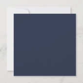 BUDGET Navy Blauw Monochroom TROUWEN Bedankkaart (Achterkant)