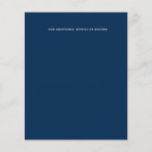 Budget Navy Blauw Witte Anemoon Trouw Uitnodiginge (Achterkant)
