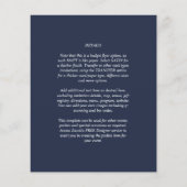 BUDGET Navy Blauwe Monochroom TROUWEN Flyer (Achterkant)