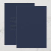 BUDGET Navy Blauwe Monochroom TROUWEN Kaart (Voorkant / Achterkant)