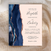 Budget Navy Blauwe Roze Gouden Agaat Blush Bruilof
