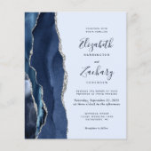 Budget Navy Bleek Blue Silver Agate Wedding (Voorkant)
