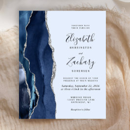 Budget Navy Bleek Blue Silver Agate Wedding