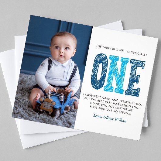 Budget Navy & Blue 1st Birthday Dank u Flyer