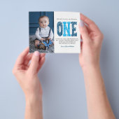 Budget Navy & Blue 1st Birthday Dank u Flyer (Hand)