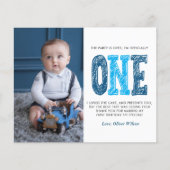 Budget Navy & Blue 1st Birthday Dank u Flyer (Voorkant)