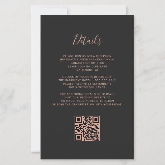 Budget Navy Blue Agaat Dark QR Code Trouwen (Achterkant)