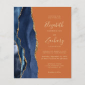 Budget Navy Blue Agaat Verbrand Sinaasappel bruilo (Voorkant)