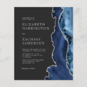 Budget Navy Blue Agate Silver Wedding (Voorkant)