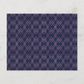 BUDGET Navy Blue Art Deco Roos Gold Save the Date (Achterkant)