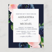 Budget Navy Blue Blush Pink Floral Wedding (Voorkant)