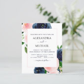 Budget Navy Blue Blush Pink Floral Wedding (Staand voorkant)