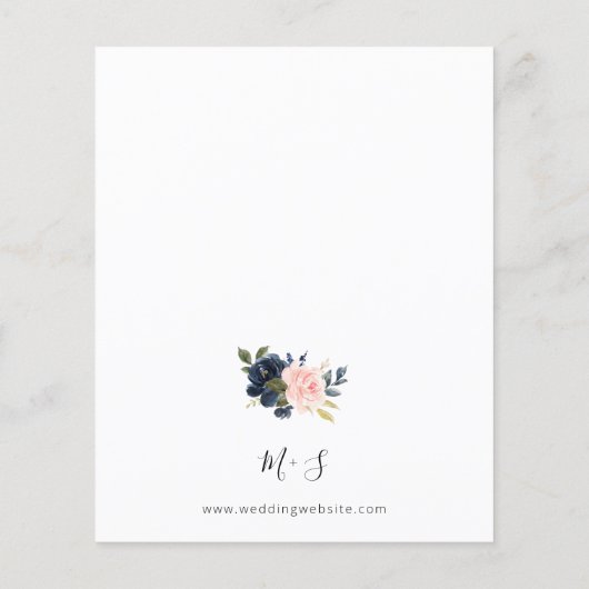 Budget Navy Blue & Blush Pink Floral Wedding (Achterkant)