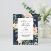 Budget Navy Blue & Blush Pink Floral Wedding Herfs (Staand voorkant)