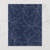 Budget Navy Blue Botanical Gold Lijst Wedding (Achterkant)