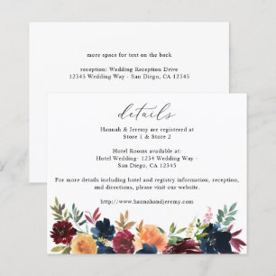 Budget Navy Blue, Burgundy & Peach Floral - Gegeve