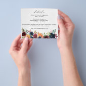 Budget Navy Blue, Burgundy & Peach Floral - Gegeve Flyer (Hand)