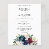 Budget Navy Blue, Burgundy & White Floral Wedding (Voorkant)