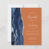 Budget Navy Blue Burnt Oranje Weddenschap (Voorkant)