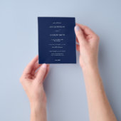Budget Navy Blue Calligraphy Wedding Flyer (Hand)
