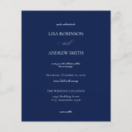 Budget Navy Blue Calligraphy Wedding Flyer
