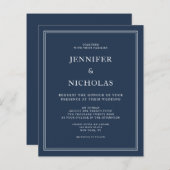 Budget Navy Blue Elegant Formal Wedding (Voorkant / Achterkant)