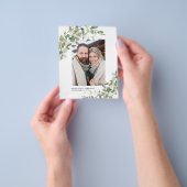 BUDGET Navy Blue Eucalyptus Photo Save the Date Flyer (Hand)