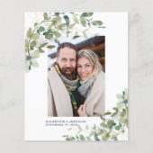BUDGET Navy Blue Eucalyptus Photo Save the Date Flyer (Voorkant)