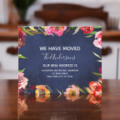 Budget Navy Blue Floral Moving Announge