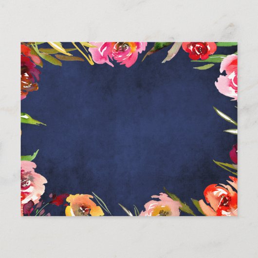 Budget Navy Blue Floral Moving Announge (Achterkant)